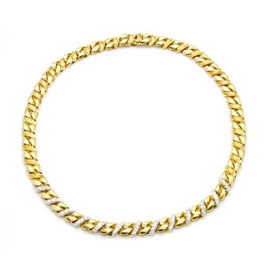 18K Diamond Curb Link Necklace